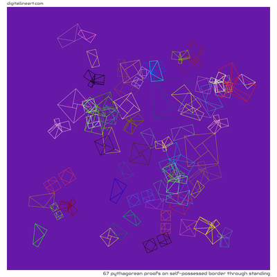 Self-possessed Border through Standing — 67 pythagorean proofs
