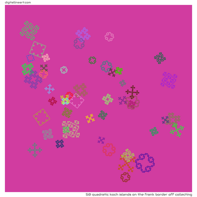 The Frank Border off Collecting — 50 quadratic Koch islands