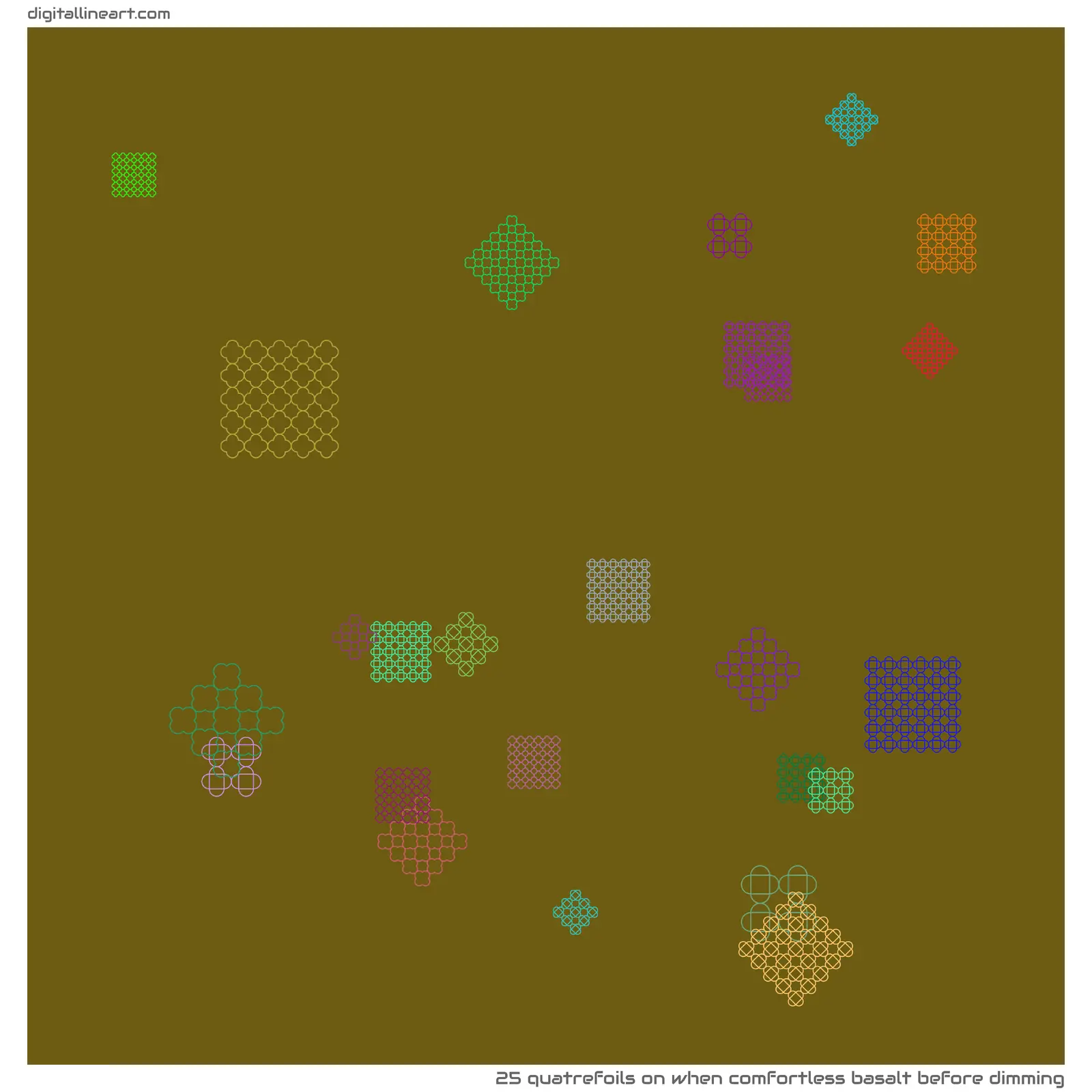 When Comfortless Basalt before Dimming — 25 quatrefoils