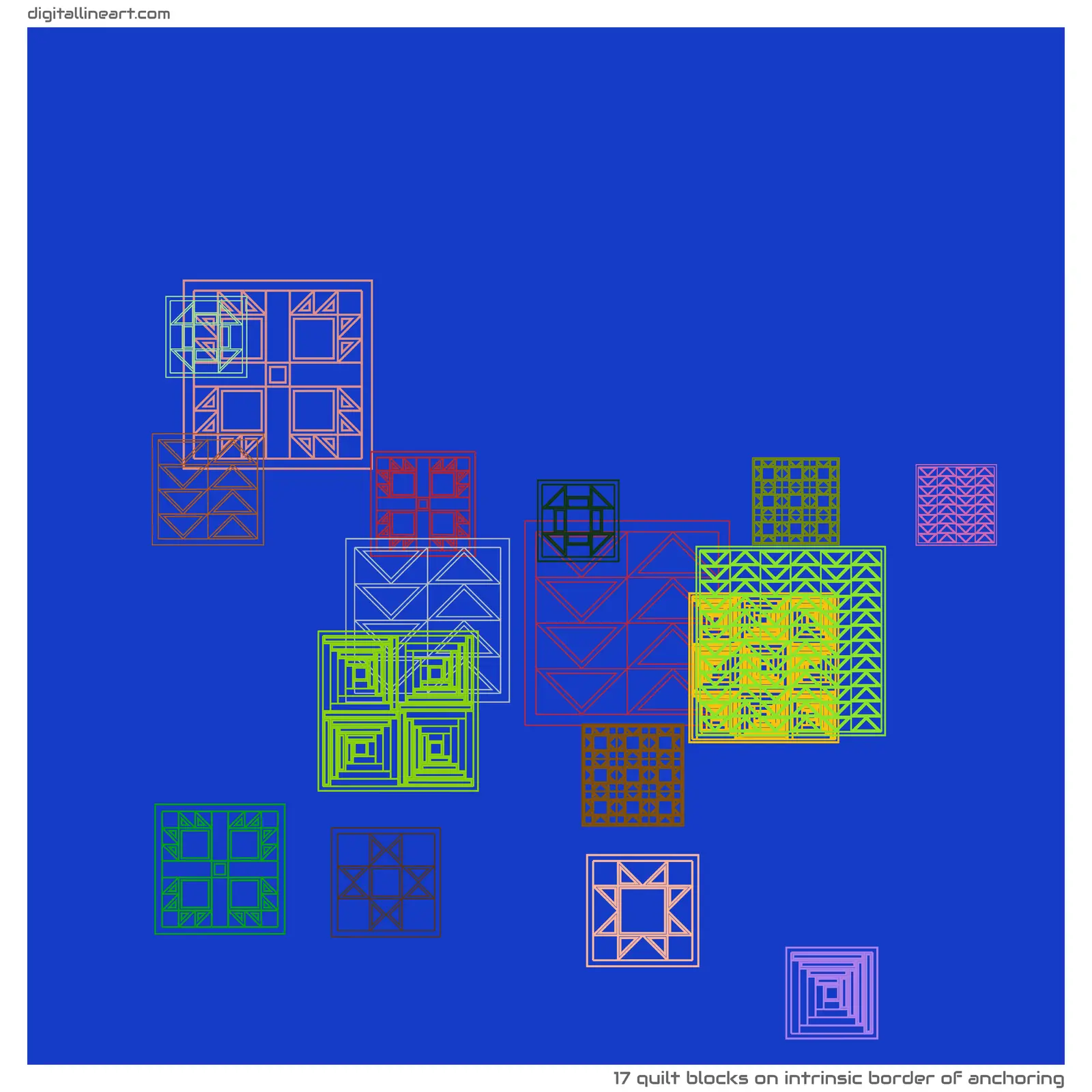 Intrinsic Border of Anchoring — 17 quilt blocks