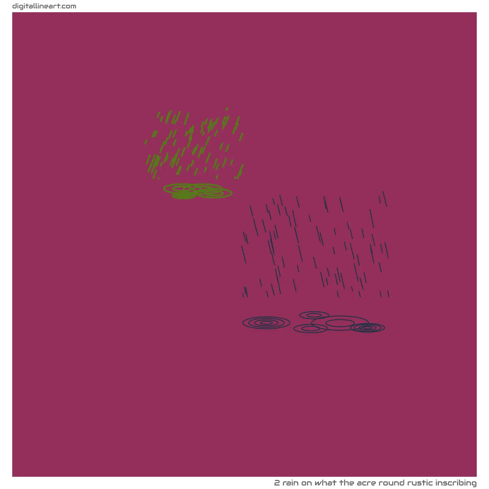 What the Acre round Rustic Inscribing — Rain, 2 elements