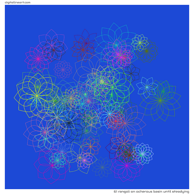 Ocherous Basin until Steadying — Rangoli, 61 elements