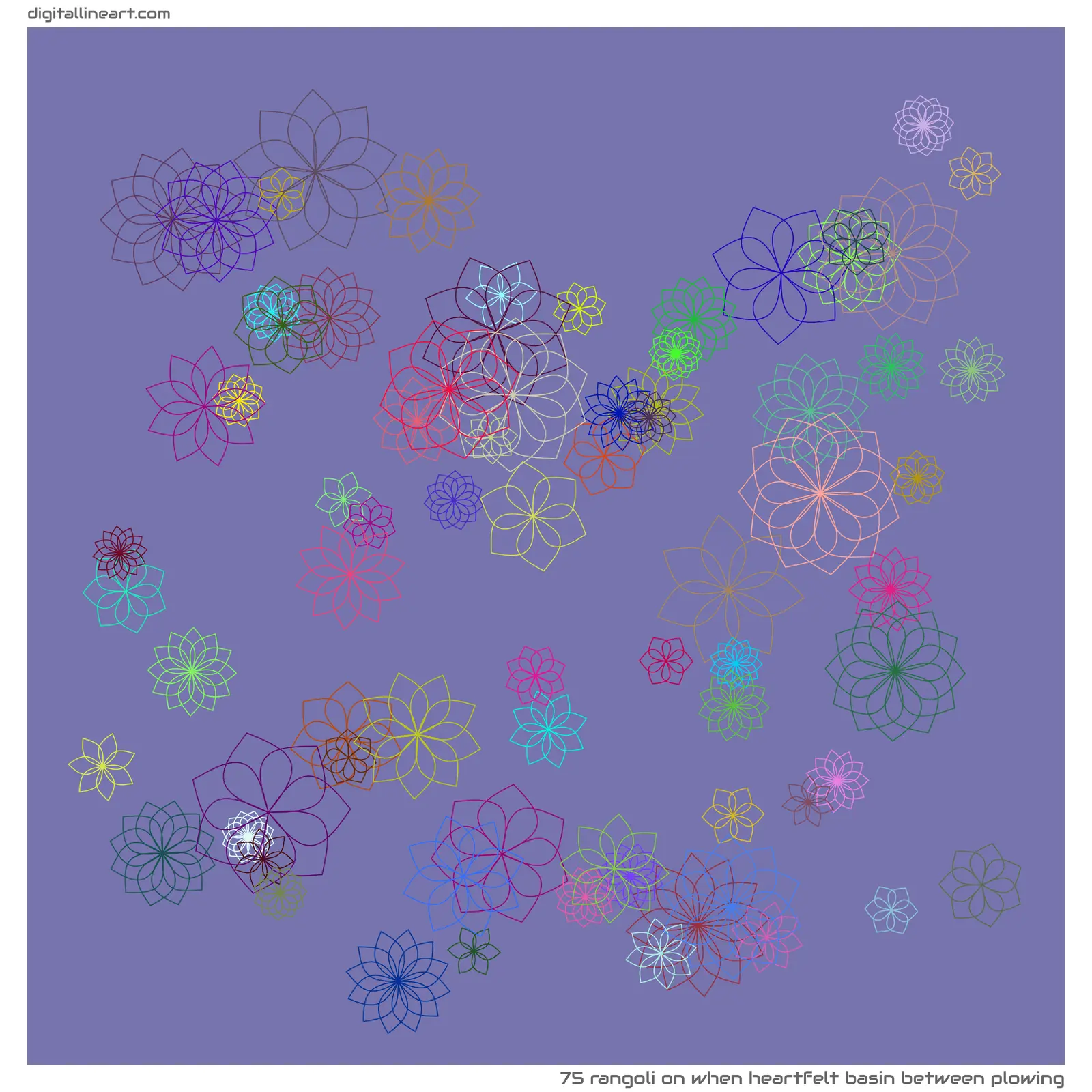 When Heartfelt Basin between Plowing — Rangoli, 75 elements