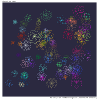 The Lowering Cave underneath Breaking — Rangoli, 75 elements