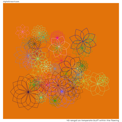 Temperate Bluff within the Flowing — Rangoli, 43 elements