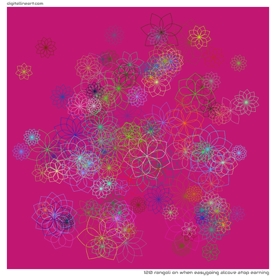 When Easygoing Alcove atop Earning — Rangoli, 120 elements