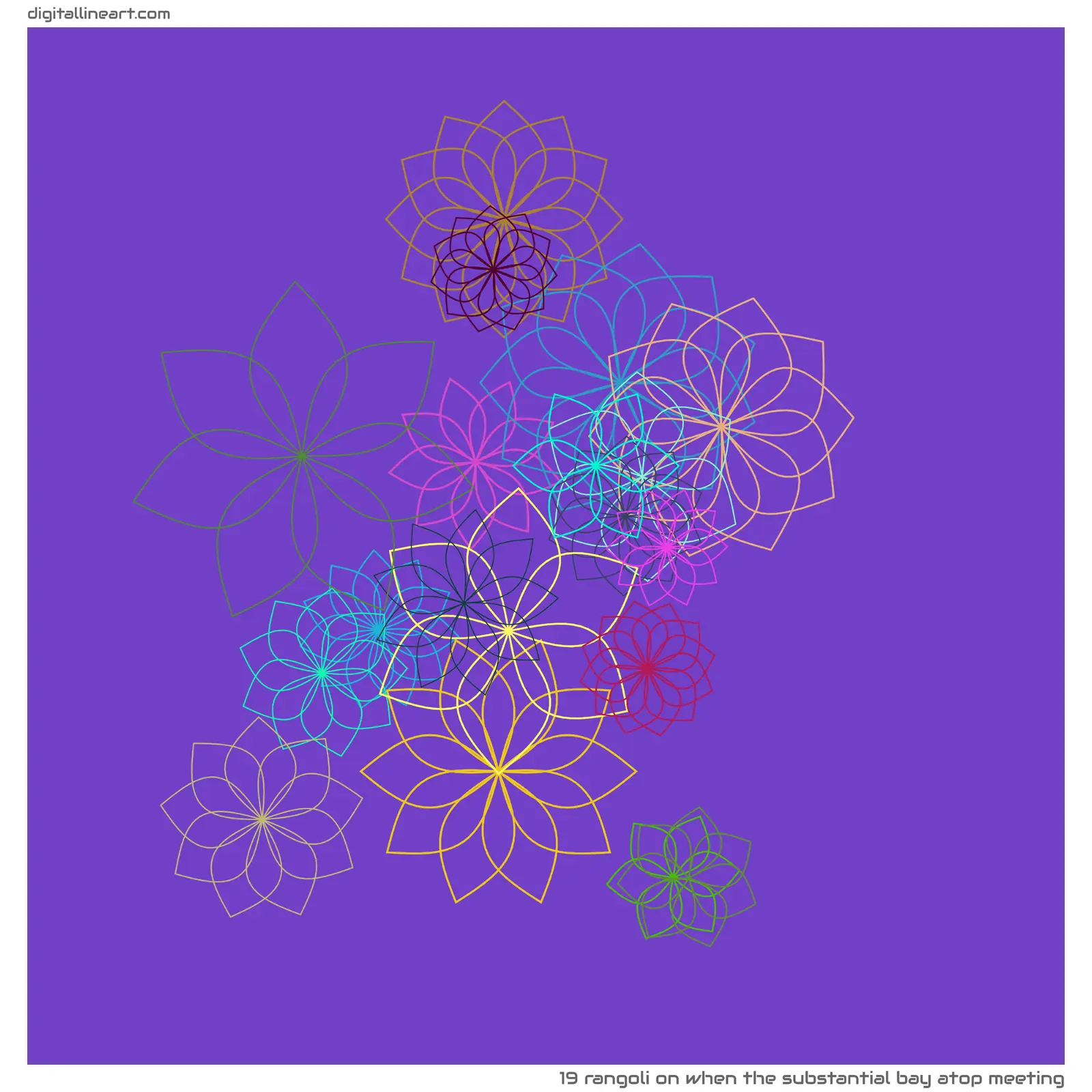 When the Substantial Bay atop Meeting — Rangoli, 19 elements