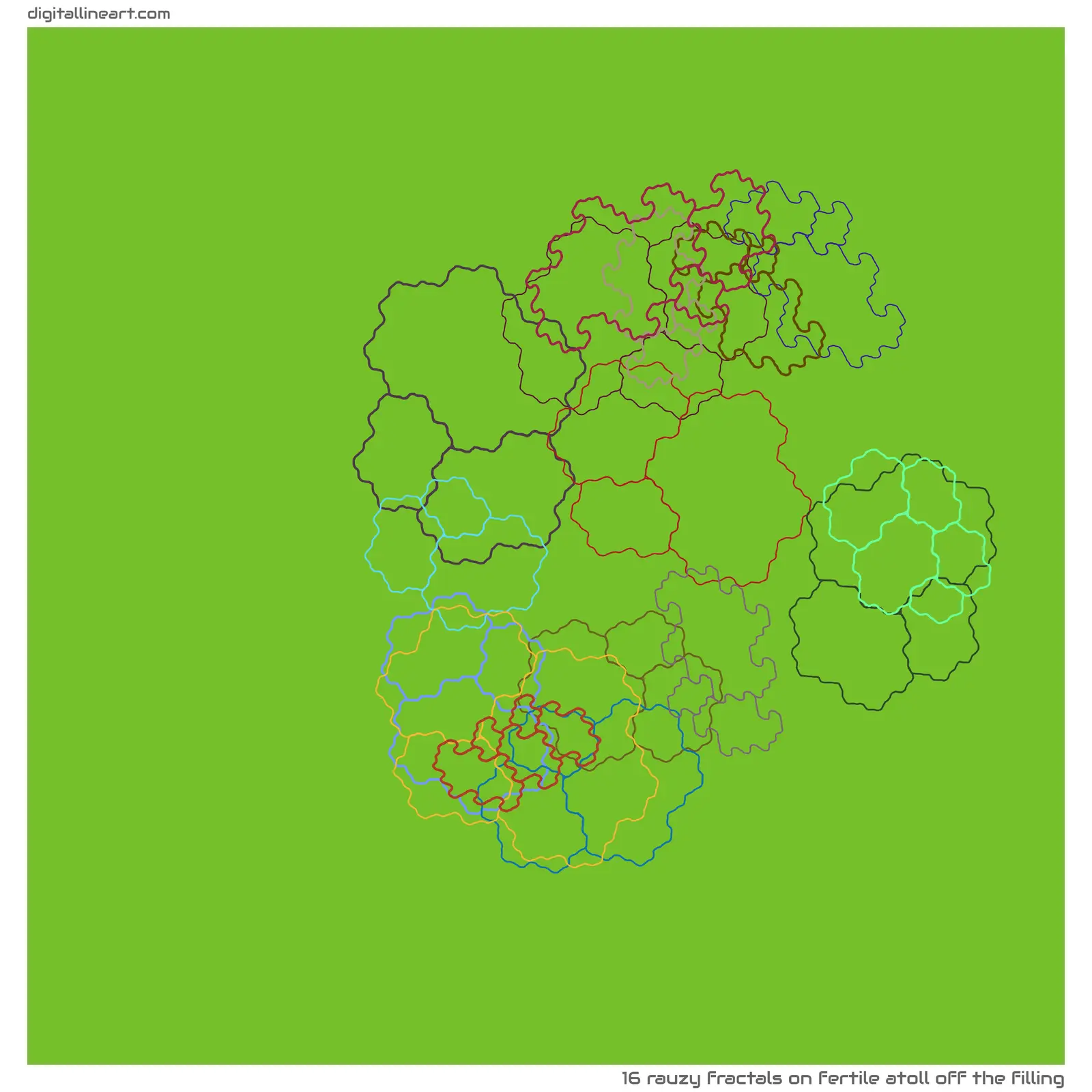 Fertile Atoll off the Filling — 16 rauzy fractals