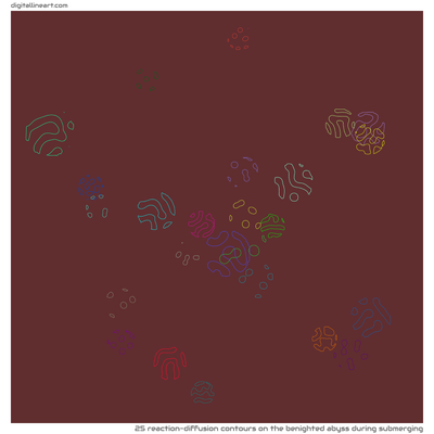The Benighted Abyss During Submerging — 25 reaction-diffusion contours