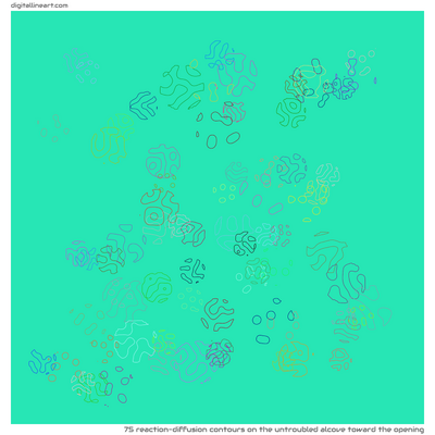 The Untroubled Alcove toward the Opening — 75 reaction-diffusion contours