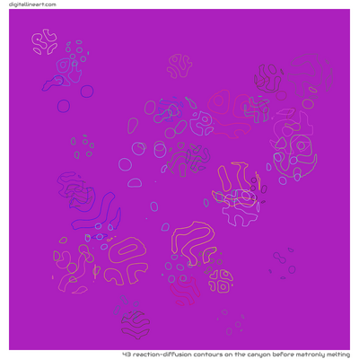 The Canyon before Matronly Melting — 43 reaction-diffusion contours