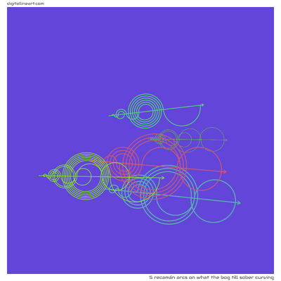 What the Bog till Sober Curving — 5 recamán arcs