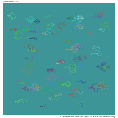 The Basin of Warm outside Holding — 75 recamán arcs