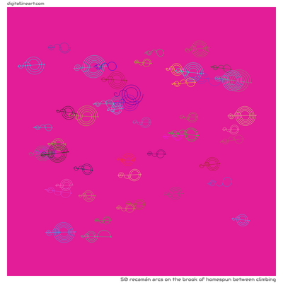 The Brook of Homespun between Climbing — 50 recamán arcs