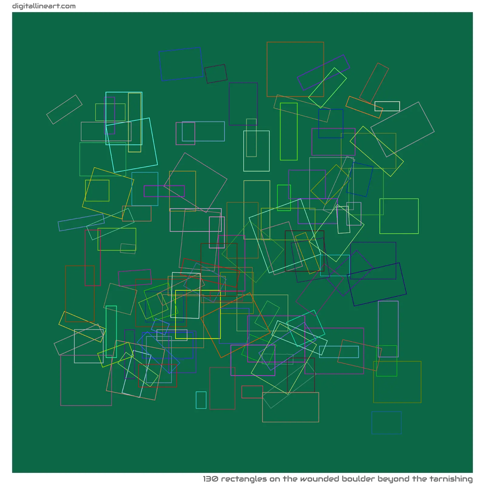 The Wounded Boulder beyond the Tarnishing — 130 rectangles
