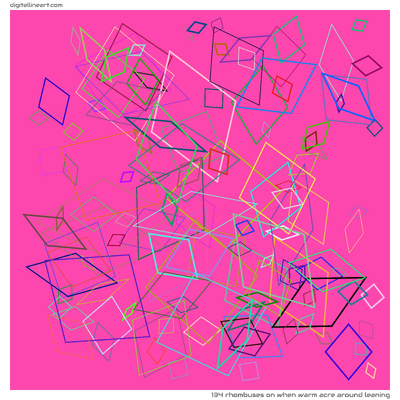 134 Rhombuses in When Warm Acre Around Leaning