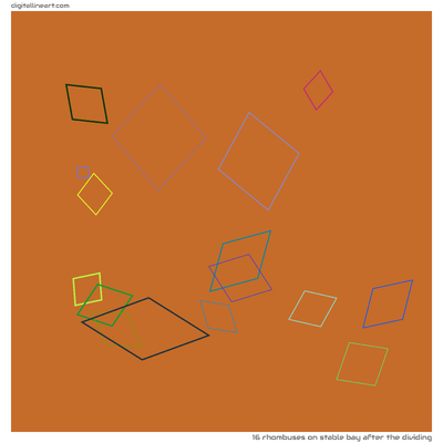 Stable Bay after the Dividing — 16 rhombuses
