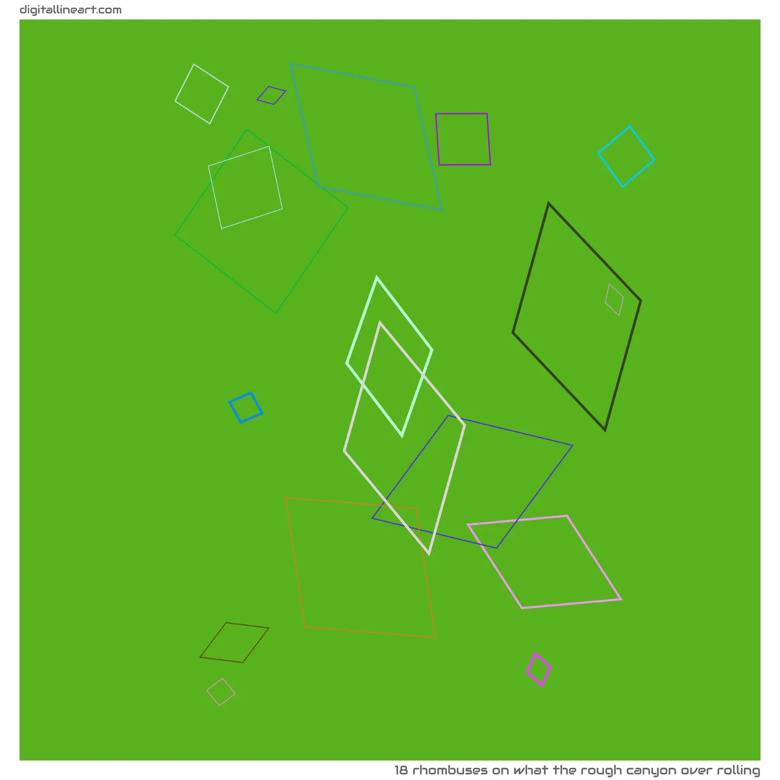What the Rough Canyon over Rolling — 18 rhombuses
