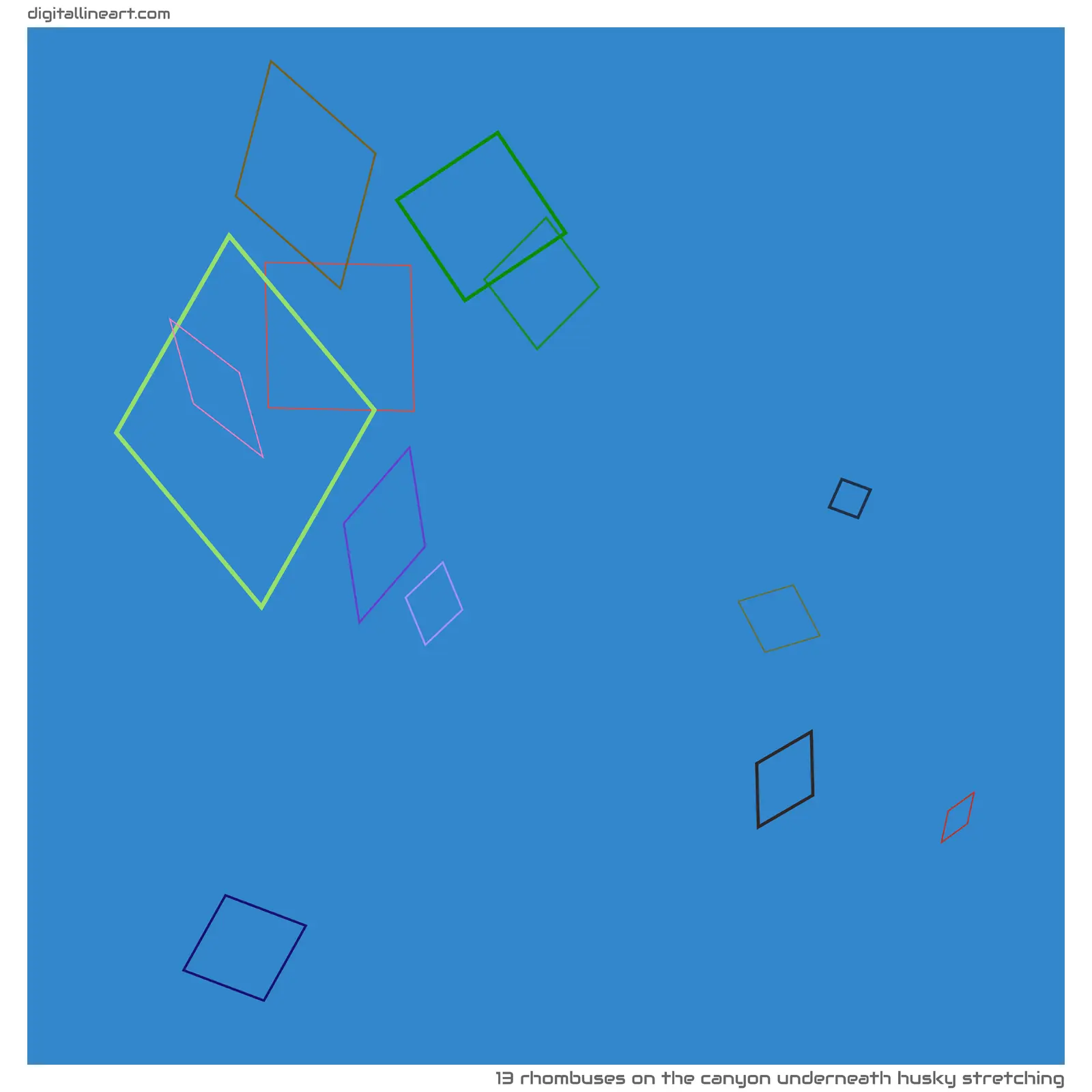 The Canyon underneath Husky Stretching — 13 rhombuses