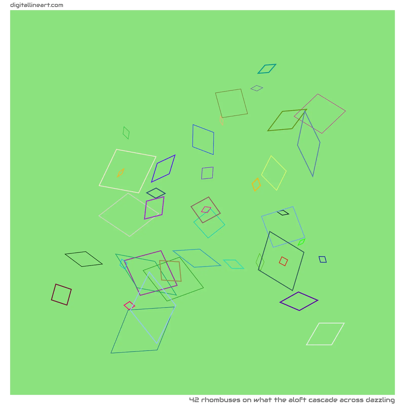 What the Aloft Cascade across Dazzling — 42 rhombuses