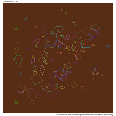 Benighted Bedrock outside Wrecking — 128 rhombuses