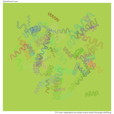 When Warm Atoll through Shifting — 74 river meanders