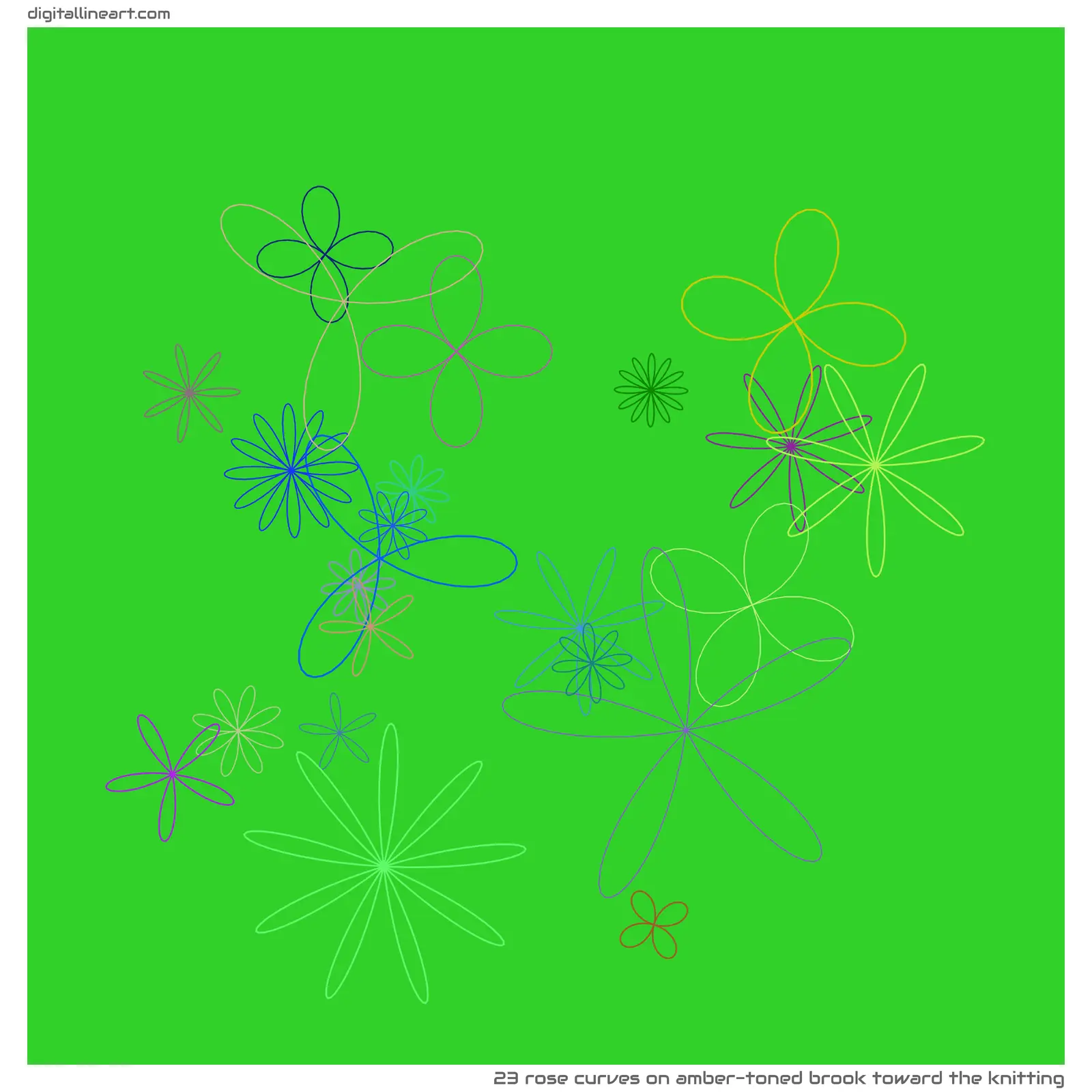 Amber-toned Brook toward the Knitting — 23 rose curves