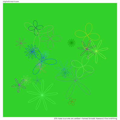 Amber-toned Brook toward the Knitting — 23 rose curves