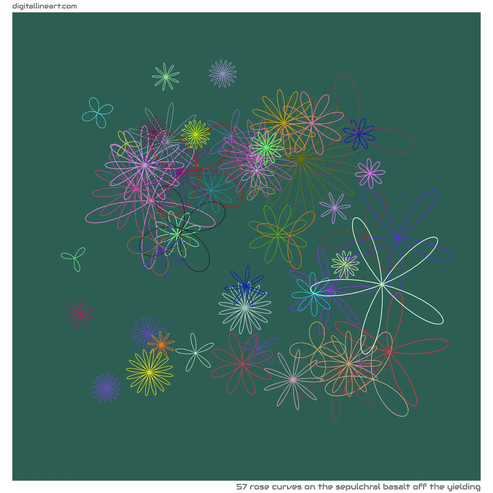 The Sepulchral Basalt off the Yielding — 57 rose curves
