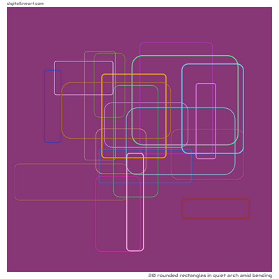 20 Rounded Rectangles in Quiet Arch amid Bending