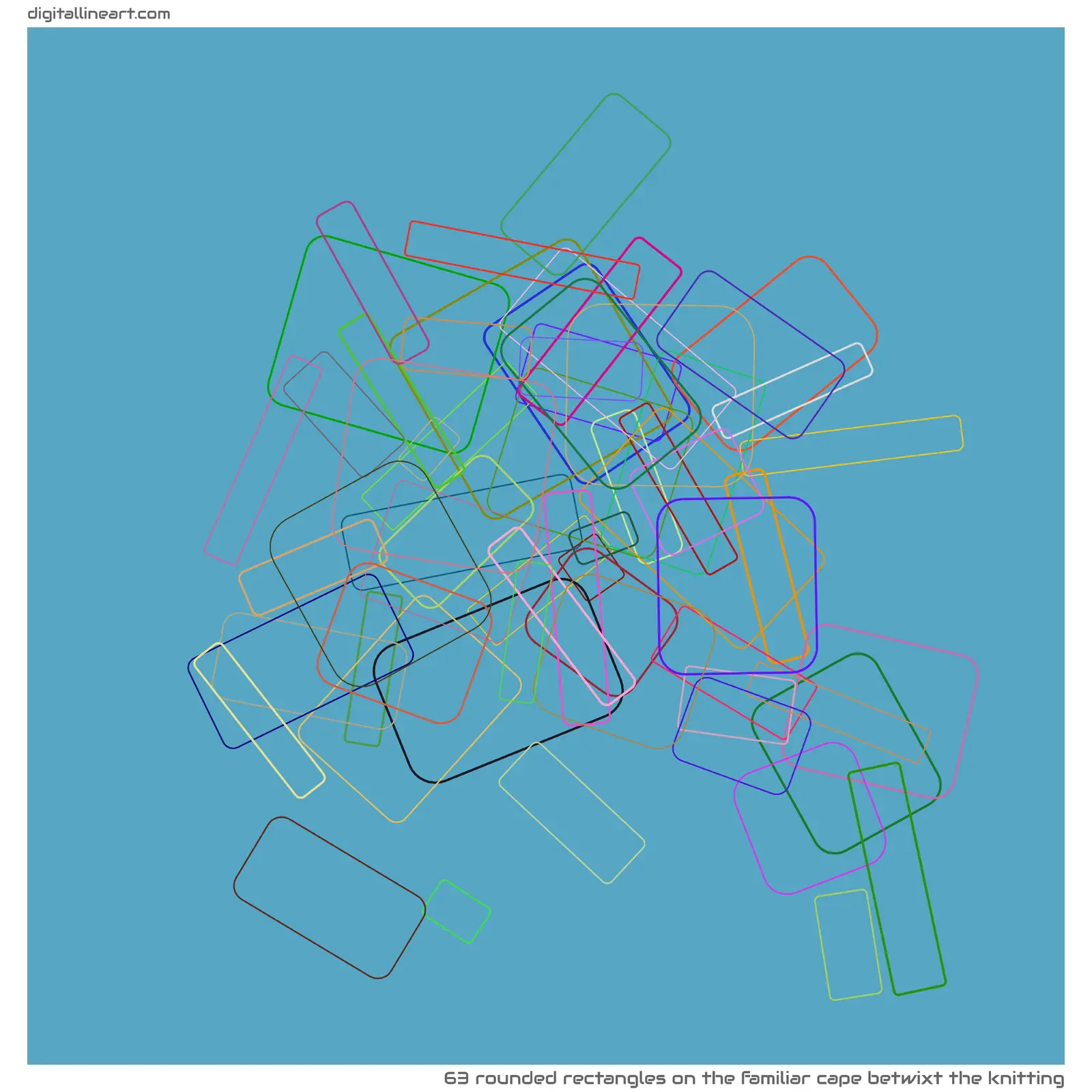 The Familiar Cape betwixt the Knitting — 63 rounded rectangles