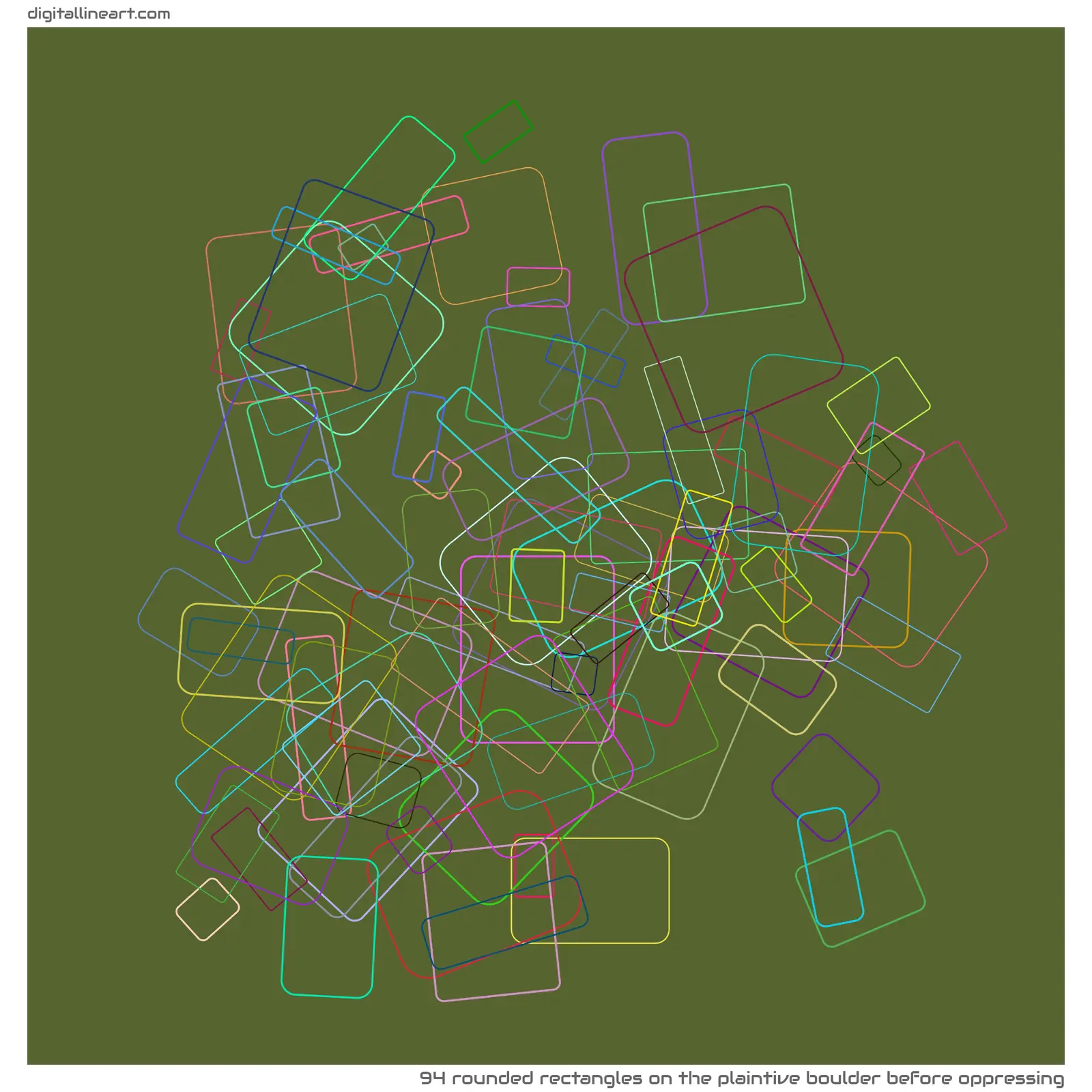 The Plaintive Boulder before Oppressing — 94 rounded rectangles