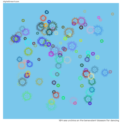The Benevolent Blossom for Dancing — 104 sea urchins