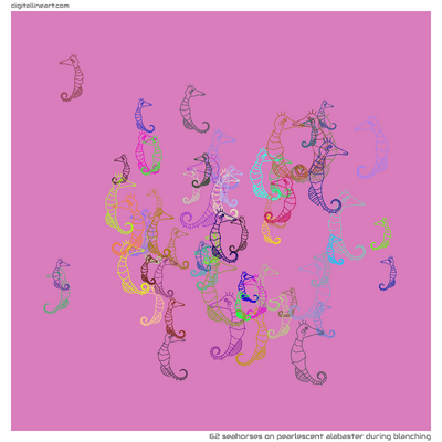 Pearlescent Alabaster During Blanching — 62 seahorses