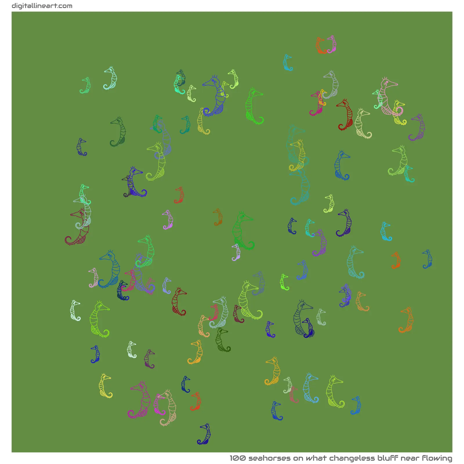 What Changeless Bluff near Flowing — 100 seahorses