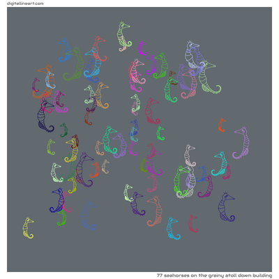 The Grainy Atoll down Building — 77 seahorses