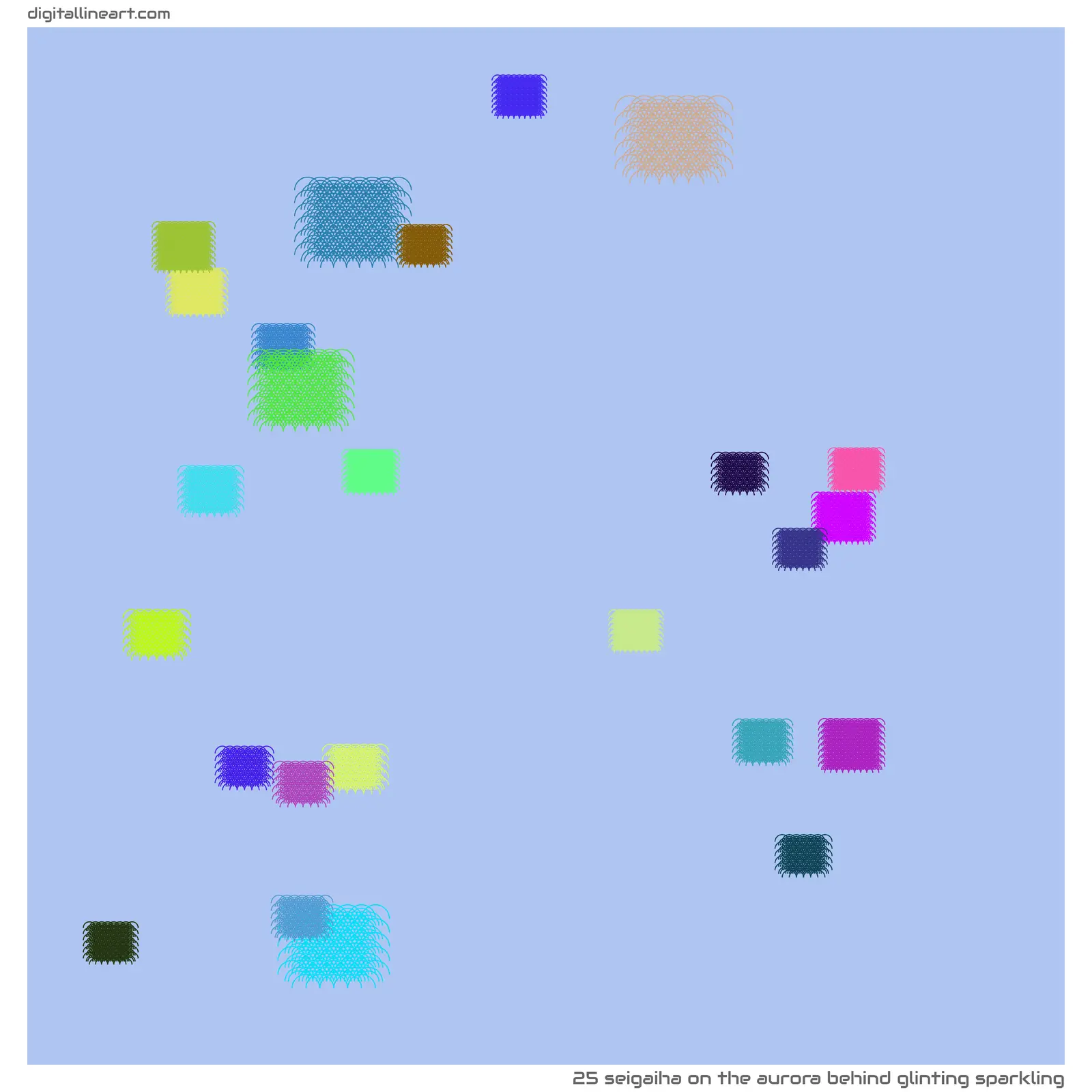 The Aurora behind Glinting Sparkling — Seigaiha, 25 elements