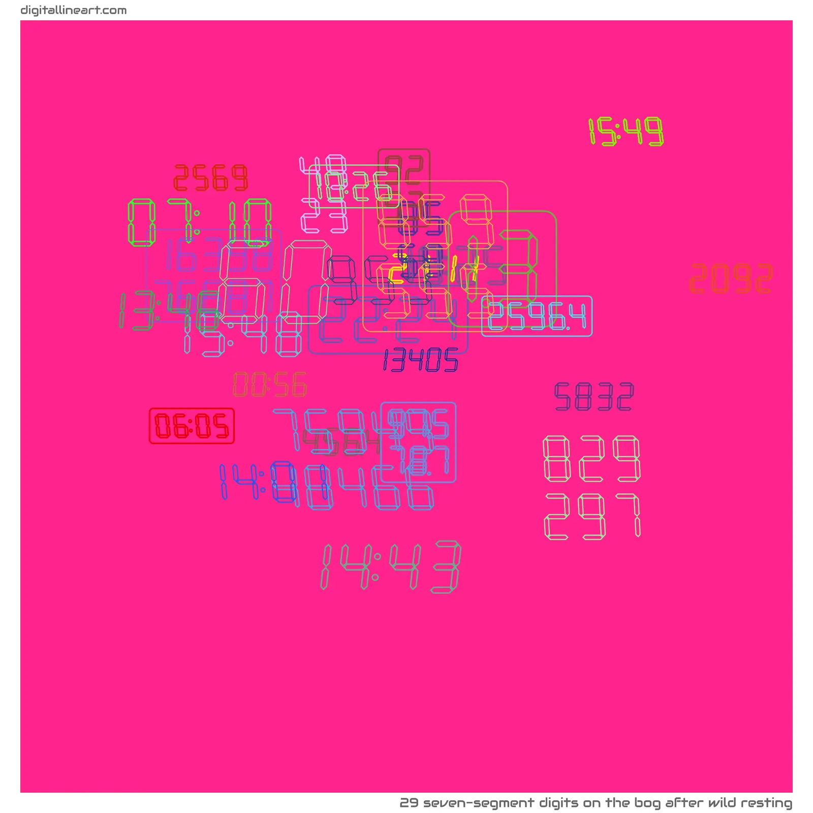 The Bog after Wild Resting — 29 seven-segment digits