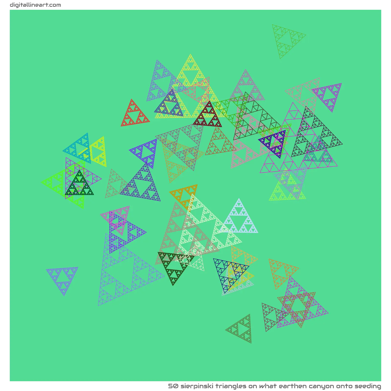 What Earthen Canyon onto Seeding — 50 Sierpinski triangles