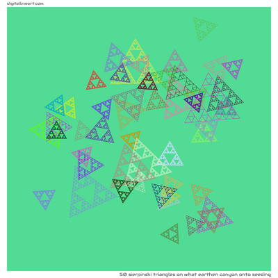 What Earthen Canyon onto Seeding — 50 Sierpinski triangles