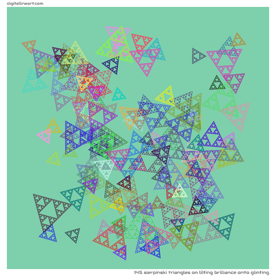 Lilting Brilliance onto Glinting — 145 Sierpinski triangles