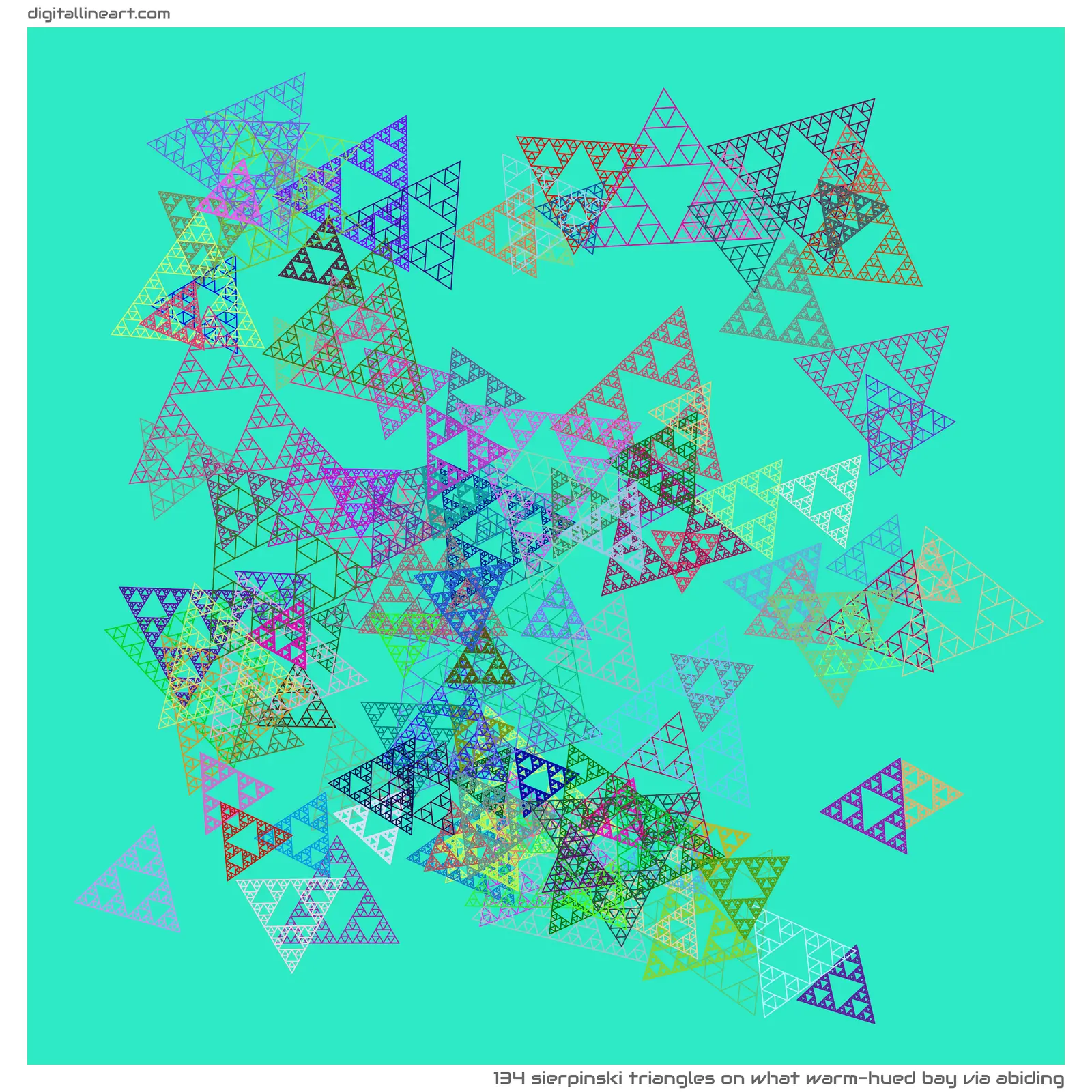 What Warm-hued Bay via Abiding — 134 Sierpinski triangles
