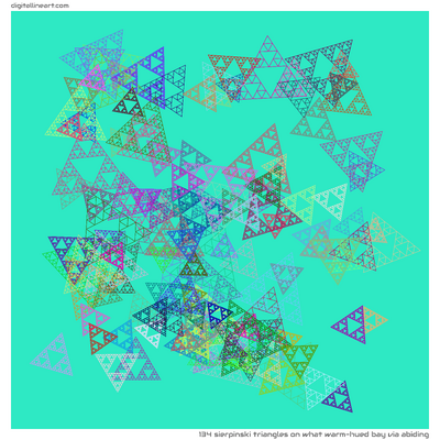 What Warm-hued Bay via Abiding — 134 Sierpinski triangles
