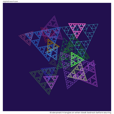 When Bleak Bedrock before Souring — 18 Sierpinski triangles