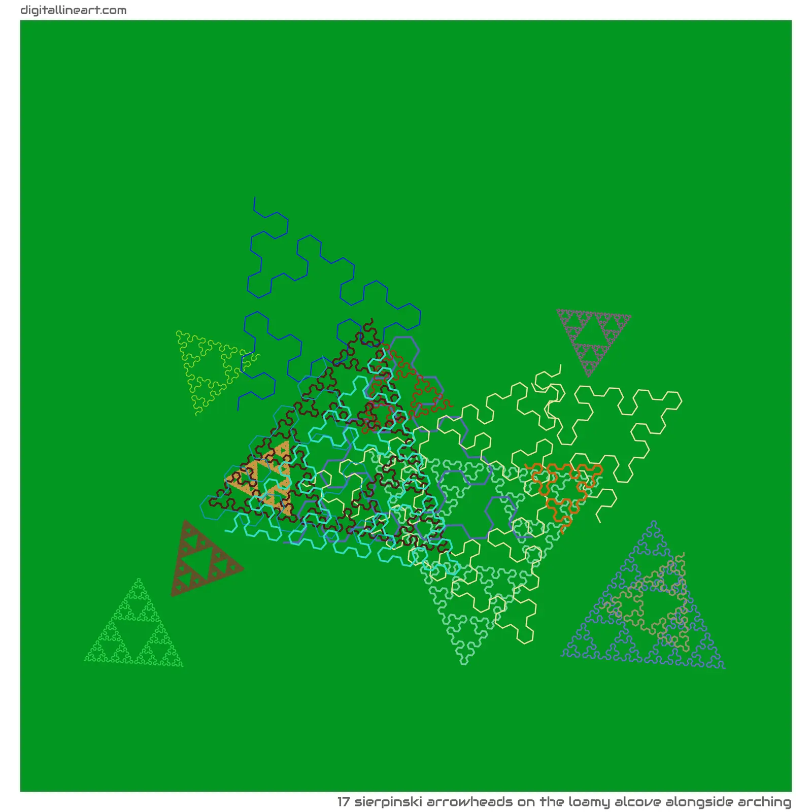 The Loamy Alcove alongside Arching — 17 Sierpinski arrowheads