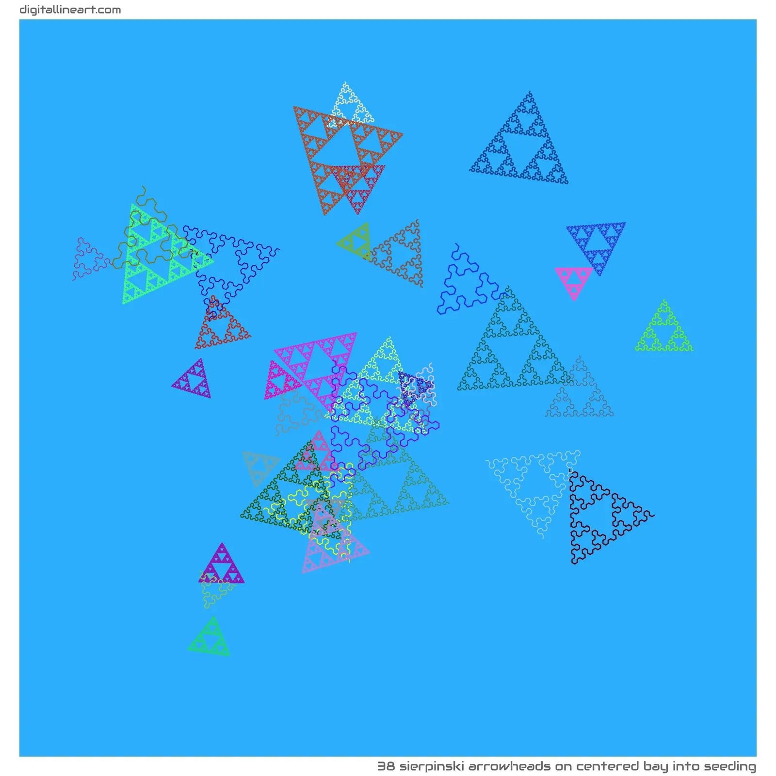 Centered Bay into Seeding — 38 Sierpinski arrowheads