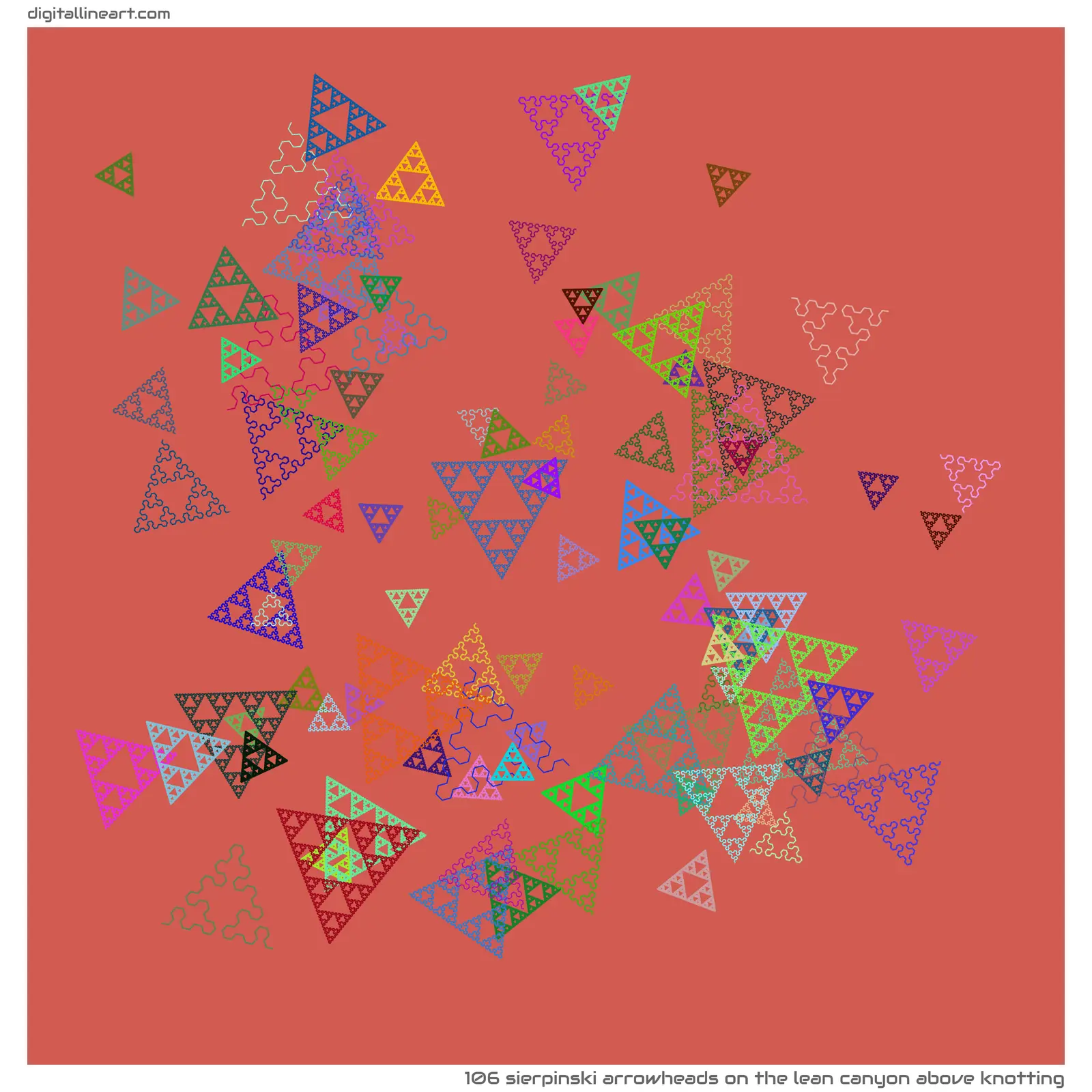 The Lean Canyon above Knotting — 106 Sierpinski arrowheads