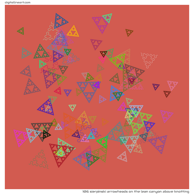 The Lean Canyon above Knotting — 106 Sierpinski arrowheads