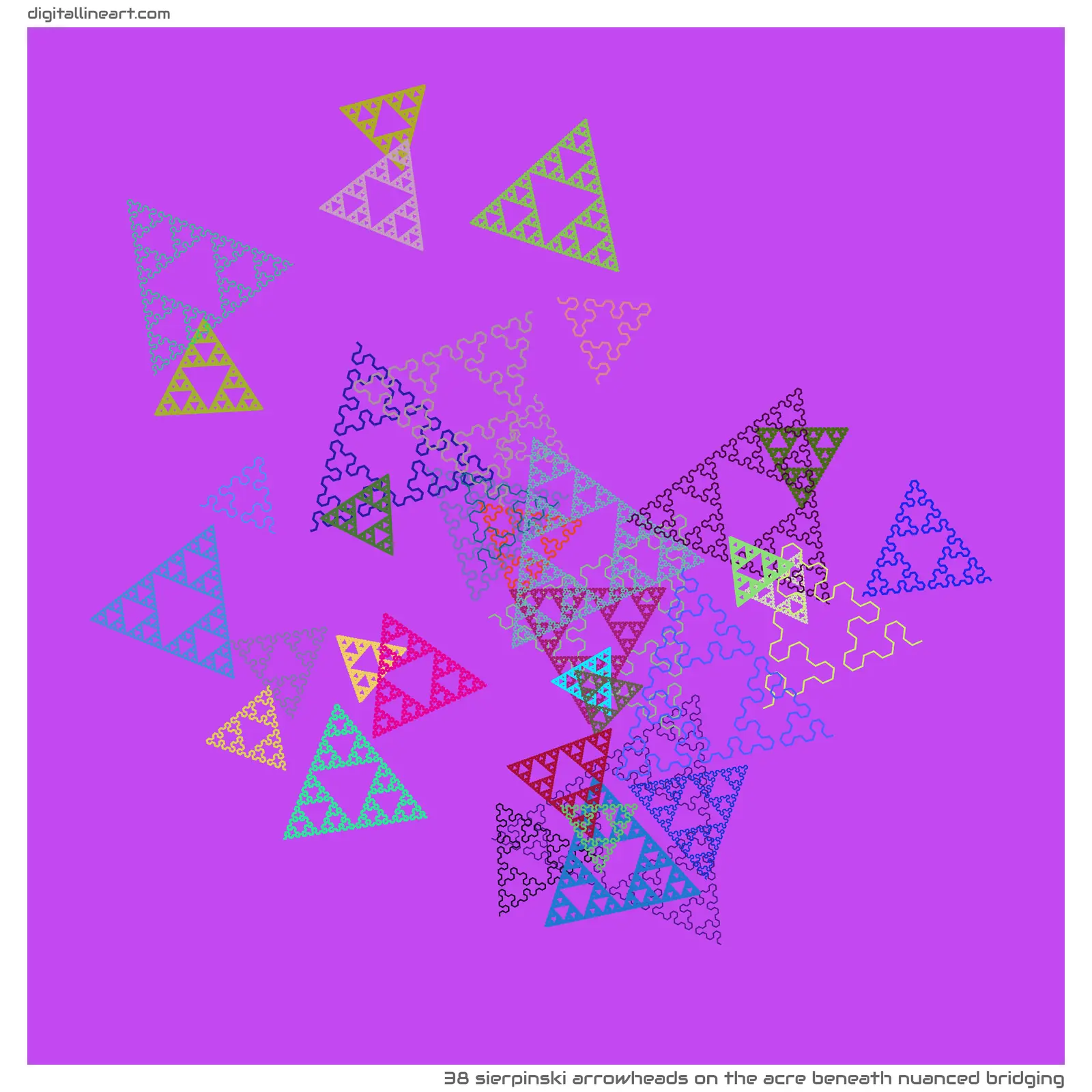 The Acre beneath Nuanced Bridging — 38 Sierpinski arrowheads