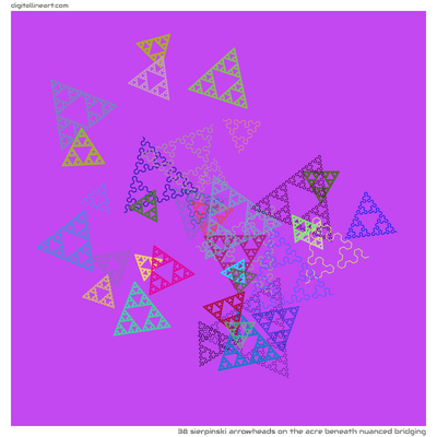 The Acre beneath Nuanced Bridging — 38 Sierpinski arrowheads